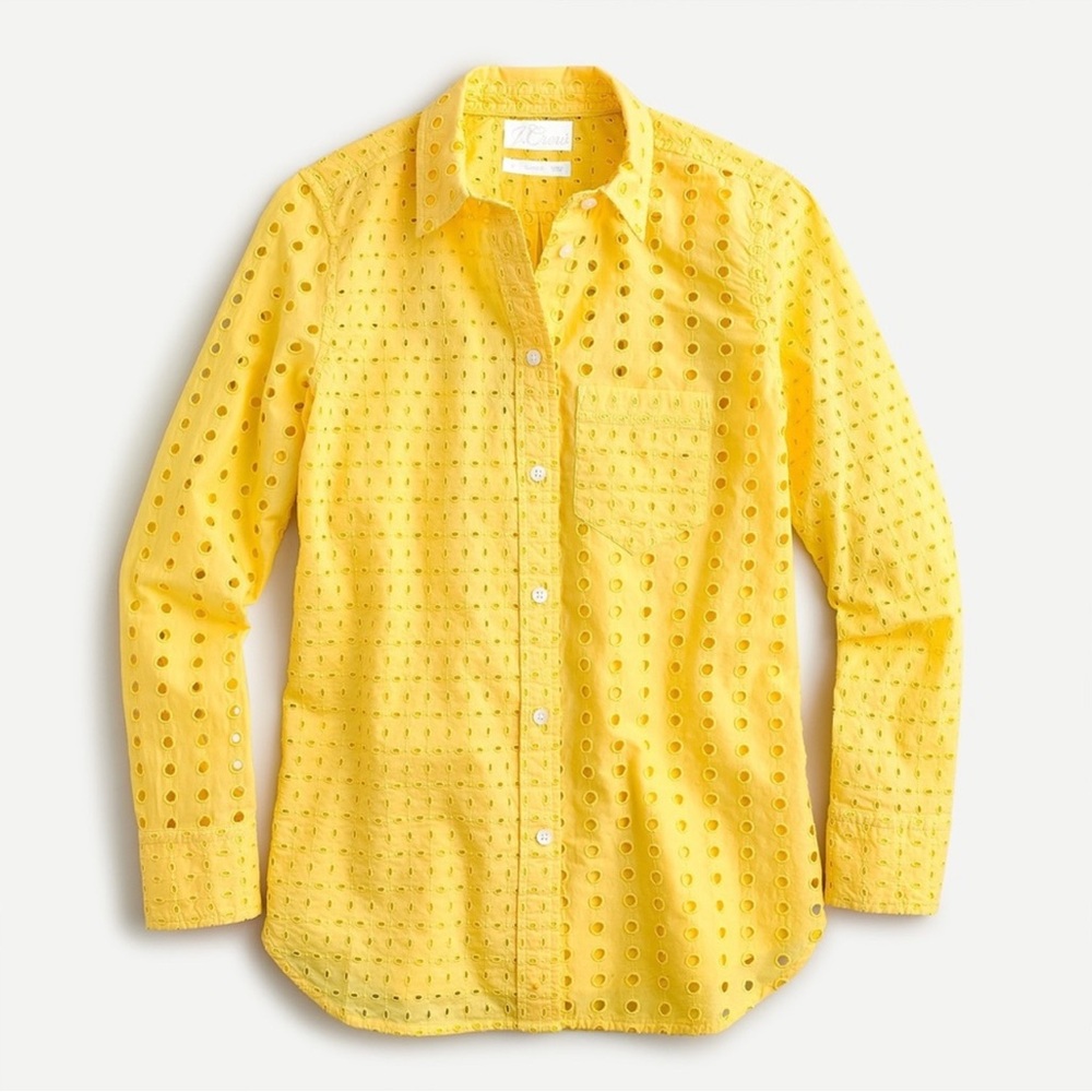 J.Crew Yellow Eyelet Button-Up Shirt